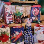 A group of christmas gift bags