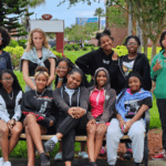 A group of happy teens posing for the camera